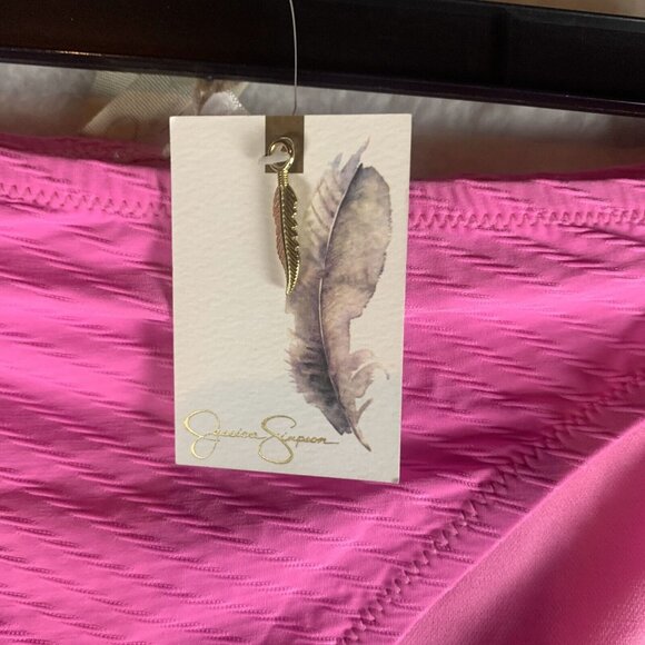 Jessica Simpson Bikini Bottom Women's XL Pink Pretty Pique Side-Shirred‎ S9478 - Picture 2 of 7